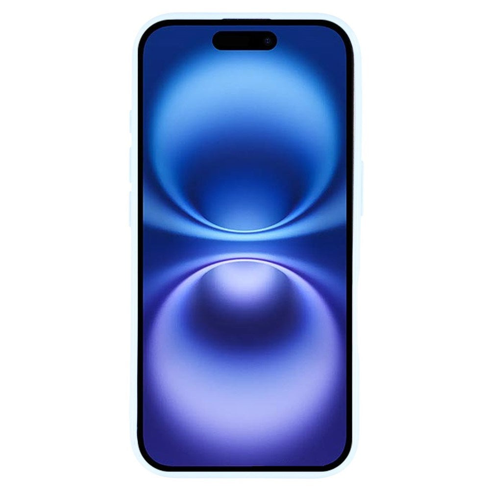 EIDERWOOD IPhone 16 Pro Fleksibelt Plast Deksel med Glitter - Lyseblå