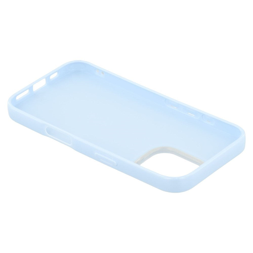 EIDERWOOD IPhone 16 Pro Fleksibelt Plast Deksel med Glitter - Lyseblå