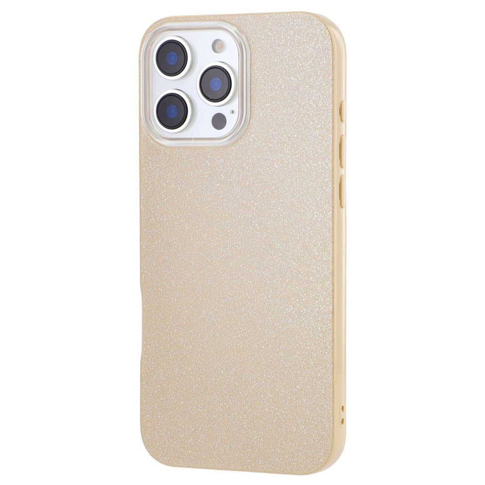 EIDERWOOD IPhone 16 Pro Fleksibelt Plast Deksel med Glitter - Beige