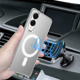 EIDERWOOD Samsung Galaxy S25 Edge Hybrid Plast Deksel - MagSafe Kompatibel - Gjennomsiktig / Hvit