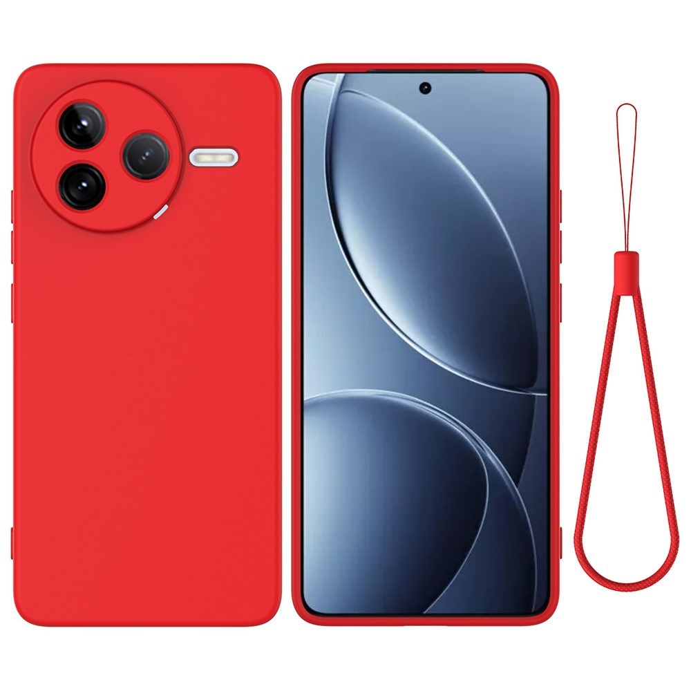Xiaomi Poco F7 Pro EIDERWOOD Silikon Deksel m. Rem - Rød