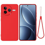 Xiaomi Poco F7 Pro EIDERWOOD Silikon Deksel m. Rem - Rød