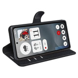 EIDERWOOD Nothing Phone (3a) Kunstskinn Flip Deksel med Kortholder & Ståfunksjon - Svart