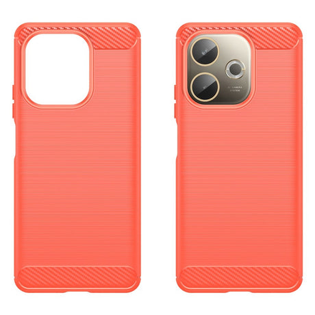 Oppo A5 Pro (4G / 5G) EIDERWOOD Brushed Carbon Fiber Plast Deksel - Rød