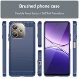 OPPO A5 Pro (4G / 5G) EIDERWOOD Brushed Carbon Fiber Plast Deksel - Blå