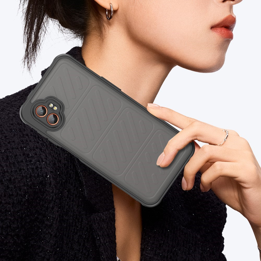 EIDERWOOD Samsung Galaxy Xcover 7 Pro Hybrid Plast Deksel med Matt Bakside - Gjennomsiktig / Svart