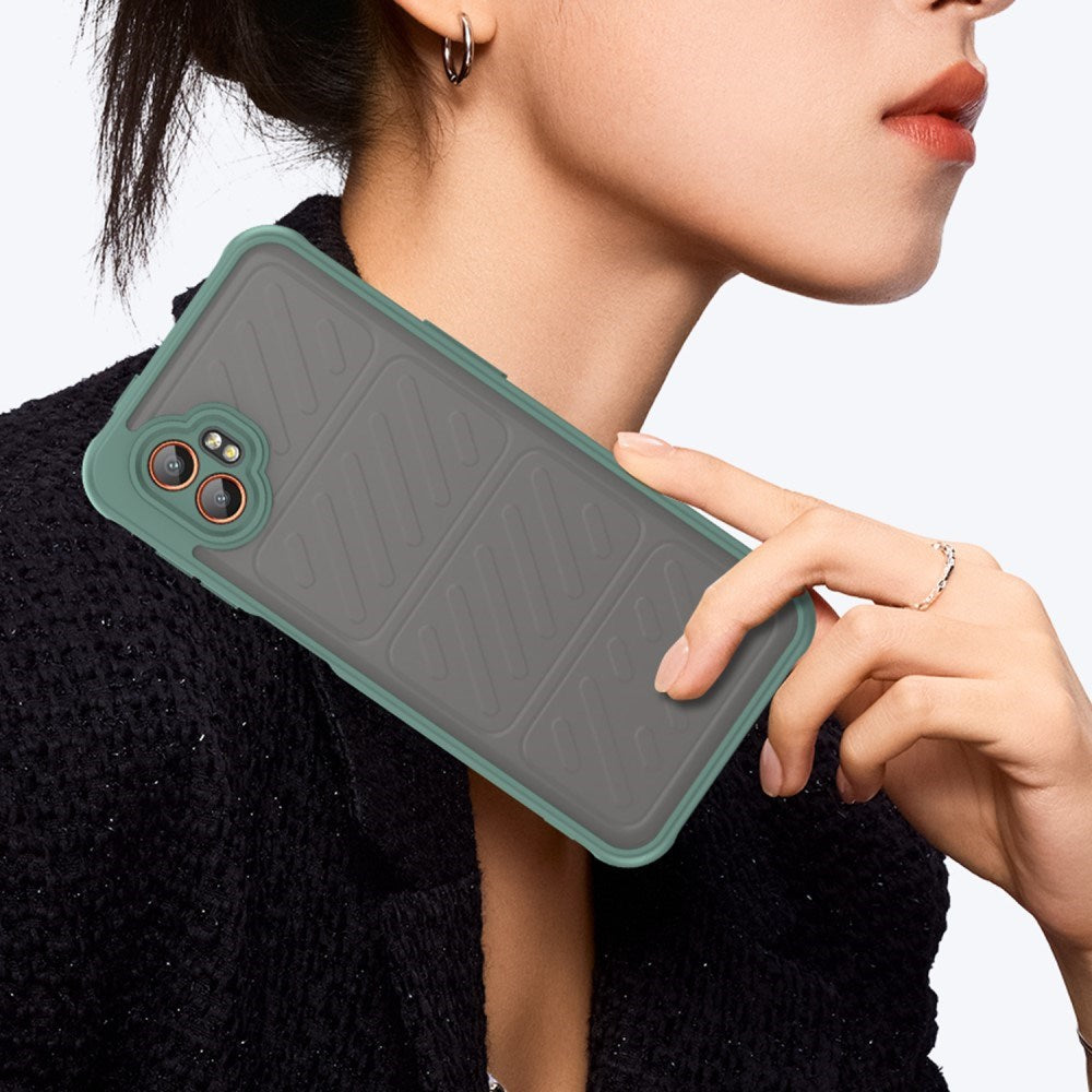 EIDERWOOD Samsung Galaxy Xcover 7 Pro Hybrid Plast Deksel med Matt Bakside - Gjennomsiktig / Grønn