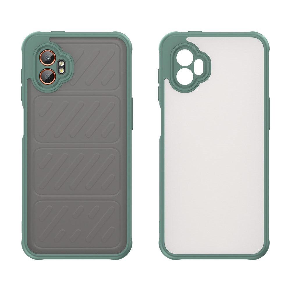 EIDERWOOD Samsung Galaxy Xcover 7 Pro Hybrid Plast Deksel med Matt Bakside - Gjennomsiktig / Grønn