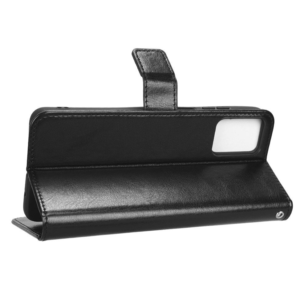 EIDERWOOD Motorola Moto E22 / E22i Kunstskinn Flip Deksel med Stativ & Lommebok - Svart