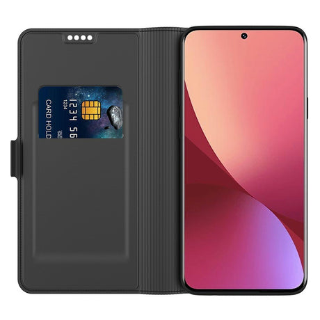 Xiaomi Poco F7 Ultra EIDERWOOD Kunstskinn Flip Deksel m. Kortlomme & Stativfunksjon – Svart