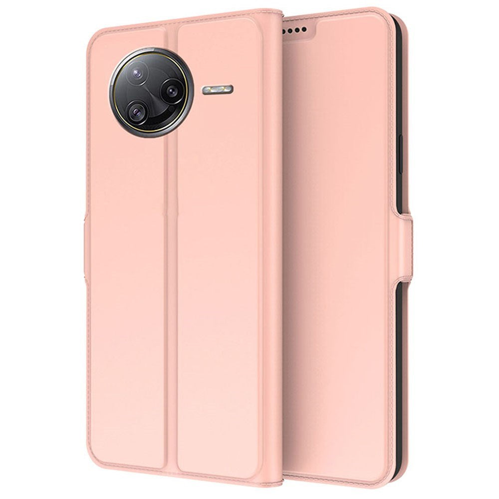 Xiaomi Poco F7 Ultra EIDERWOOD Kunstskinn Flip Deksel m. Kortlomme & Stativfunksjon – Rosegull
