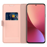 Xiaomi Poco F7 Ultra EIDERWOOD Kunstskinn Flip Deksel m. Kortlomme & Stativfunksjon – Rosegull