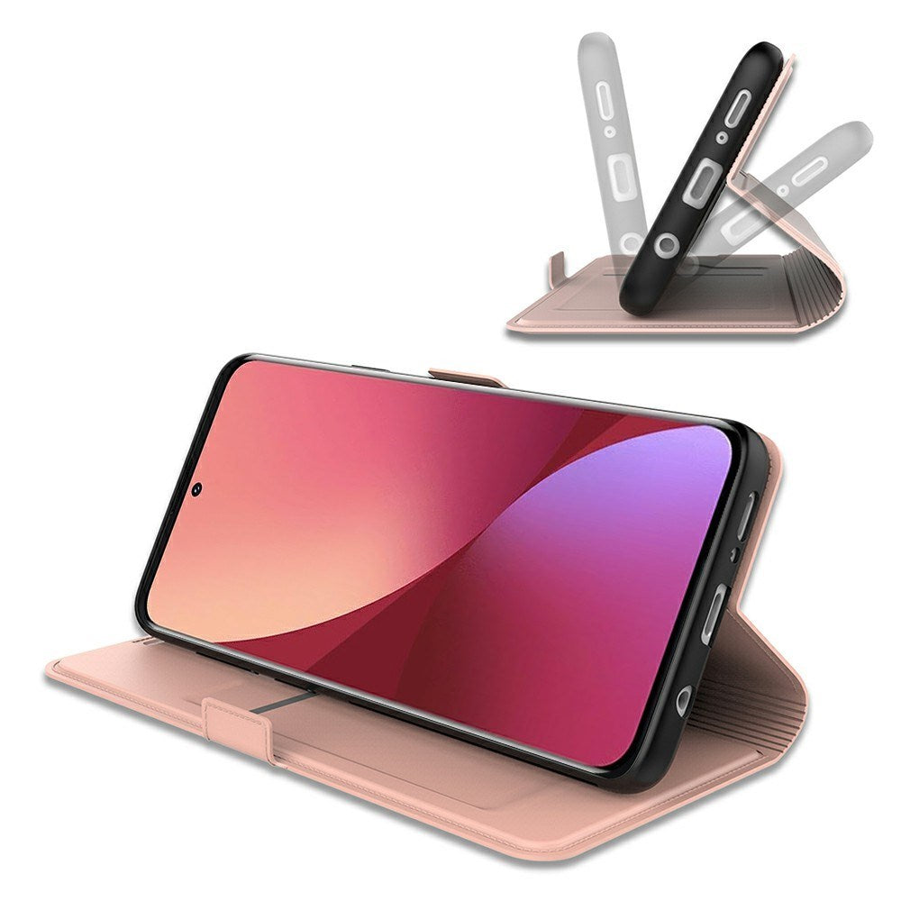 Xiaomi Poco F7 Ultra EIDERWOOD Kunstskinn Flip Deksel m. Kortlomme & Stativfunksjon – Rosegull