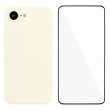 iPhone 16e Beskyttelsessett med Fleksibelt Plast Deksel & Skjermbeskytter - Hvit