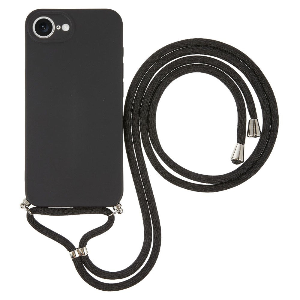 iPhone 17e / 16e EIDERWOOD Fôret Fleksibelt Plast Deksel m. Stropp - Svart