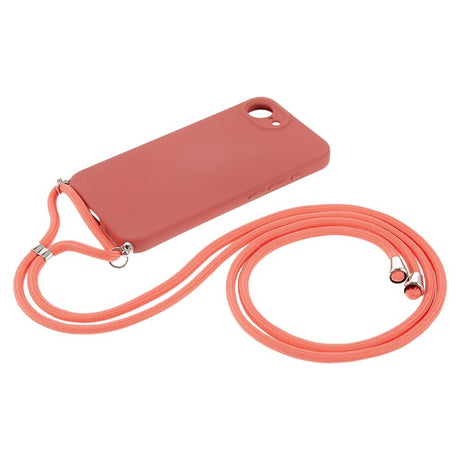 iPhone 17e / 16e EIDERWOOD Fôret Fleksibelt Plast Deksel m. Stropp - Mørkerød
