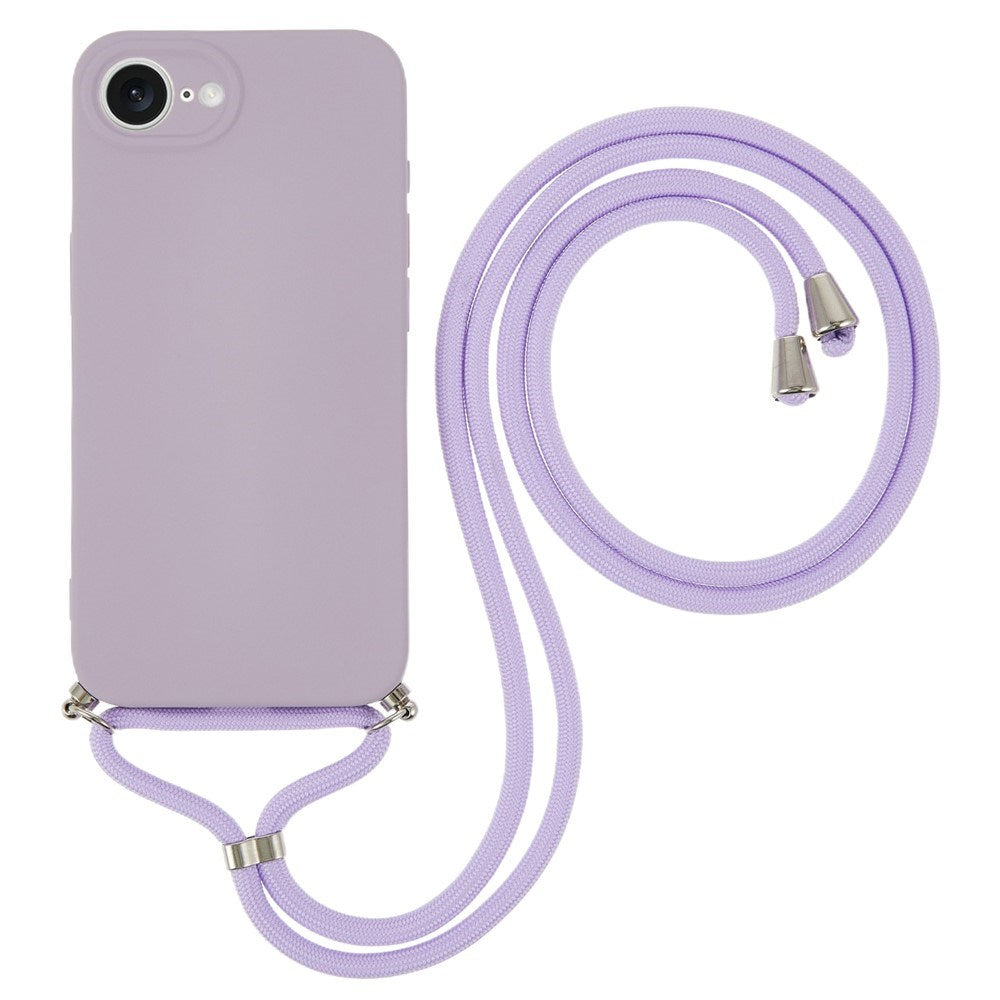 iPhone 17e / 16e EIDERWOOD Fôret Fleksibelt Plast Deksel m. Stropp - Lilla