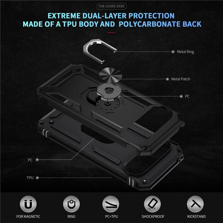 EIDERWOOD Google Pixel 10 Pro XL Hybrid Håndverker Deksel m. 360 Roterbar Stativfunksjon - Svart