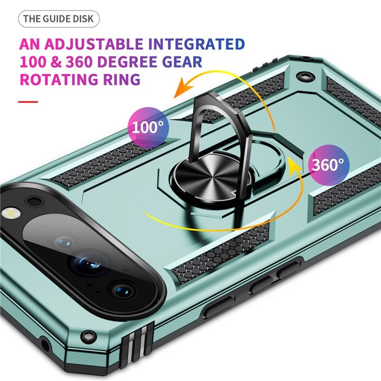 EIDERWOOD Google Pixel 10 Pro XL Hybrid Håndverker Deksel m. 360 Roterbar Stativfunksjon - Grøn