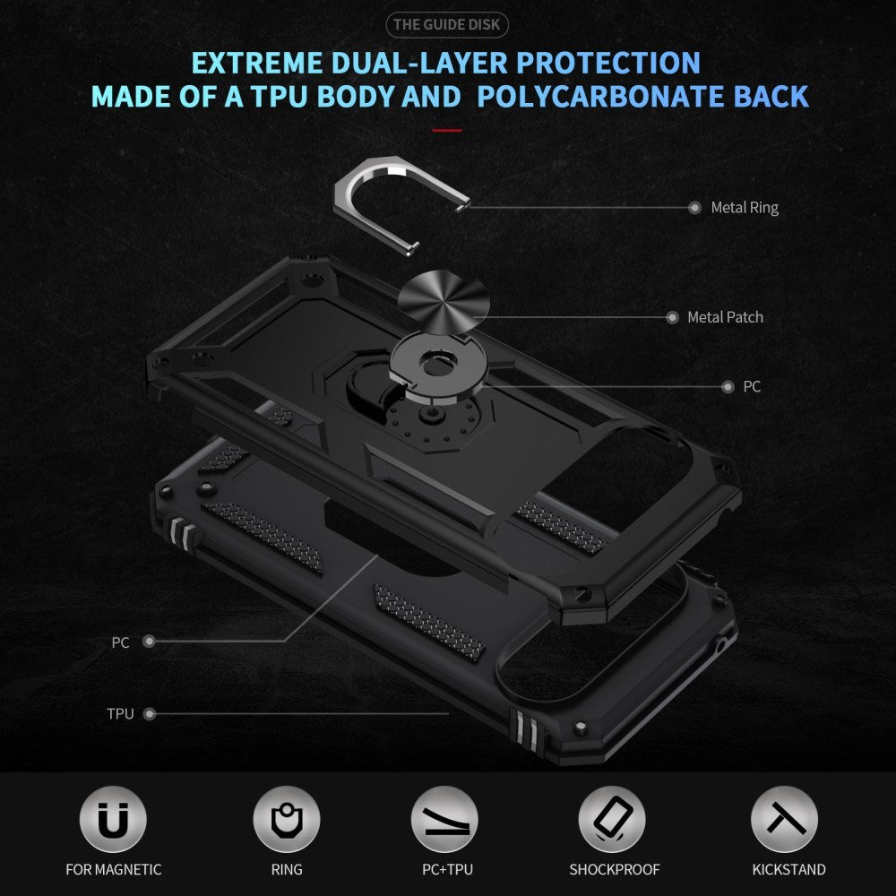 EIDERWOOD Google Pixel 10 / 10 Pro Håndverker Bakdeksel med 360° roterbar stativ - Svart