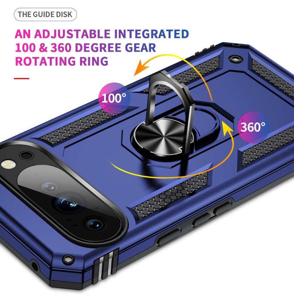 EIDERWOOD Google Pixel 10 / 10 Pro Håndverker Bakdeksel med 360° roterbar stativ - Blå