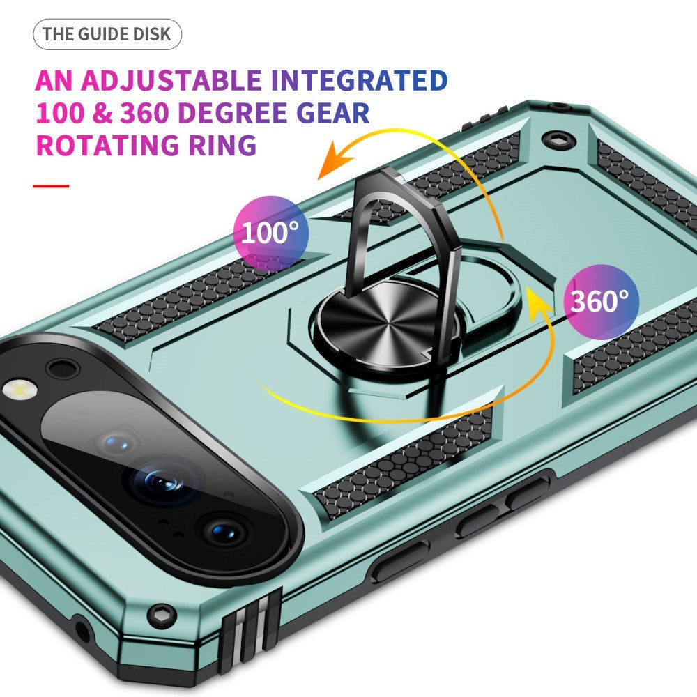 EIDERWOOD Google Pixel 10 / 10 Pro Håndverkerdeksel med 360 Graders Roterbar Støtte - Grønn