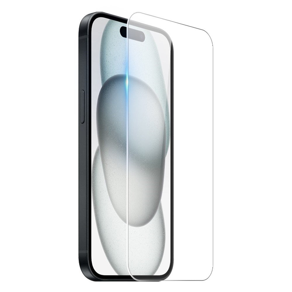NORTHJO iPhone 15 3-i-1 Beskyttelsessett med Støtdempende Fleksibelt Plast Deksel & Skjermbeskytter i Herdet Glass & Kameralinseglass - Gjennomsiktig
