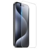 NORTHJO iPhone 15 Pro 3-i-1 Beskyttelsessett med Støtdempende Fleksibelt Plast Deksel & Skjermbeskytter i Herdet Glass & Kameralinseglass - Gjennomsiktig