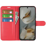 EIDERWOOD Google Pixel 10 Pro XL Kunstskinn Flip Deksel m. Kortholder & Ståfunksjon - Rød