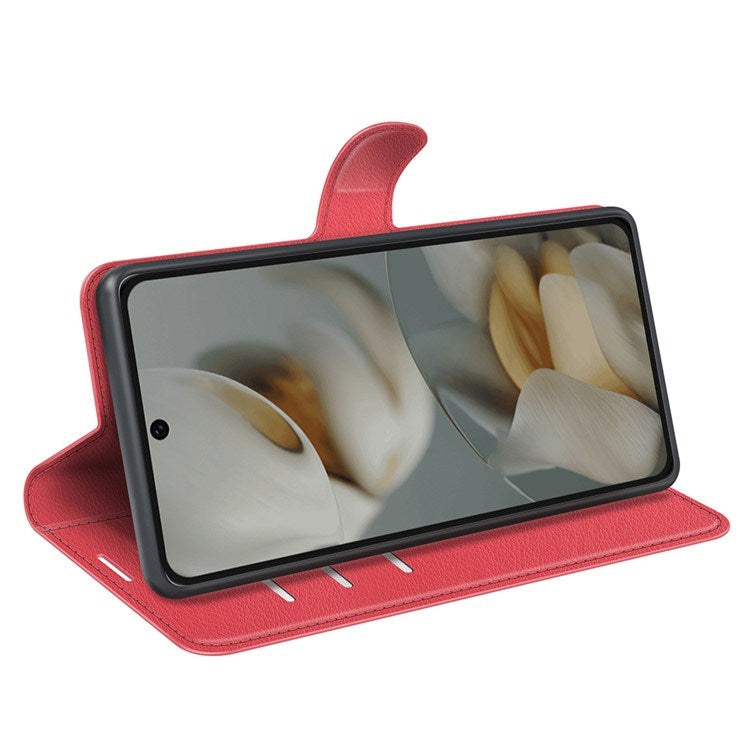 EIDERWOOD Google Pixel 10 Pro XL Kunstskinn Flip Deksel m. Kortholder & Ståfunksjon - Rød