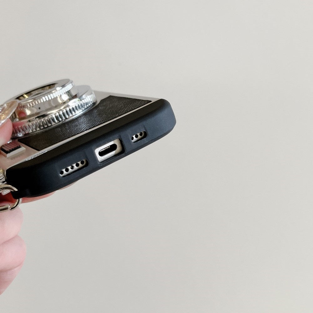EIDERWOOD iPhone 16 Pro Retro Kamera Deksel med Skulderstropp – Svart