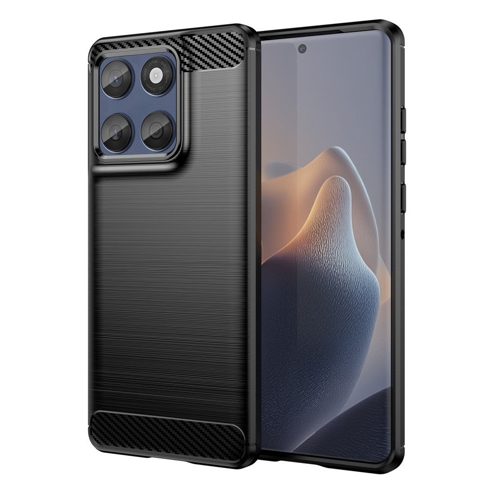 EIDERWOOD Motorola Edge 60 / Edge 60 Fusion Brushed Carbon Deksel - Svart