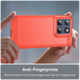 EIDERWOOD Motorola Edge 60 / Edge 60 Fusion Brushed Carbon Deksel - Rød