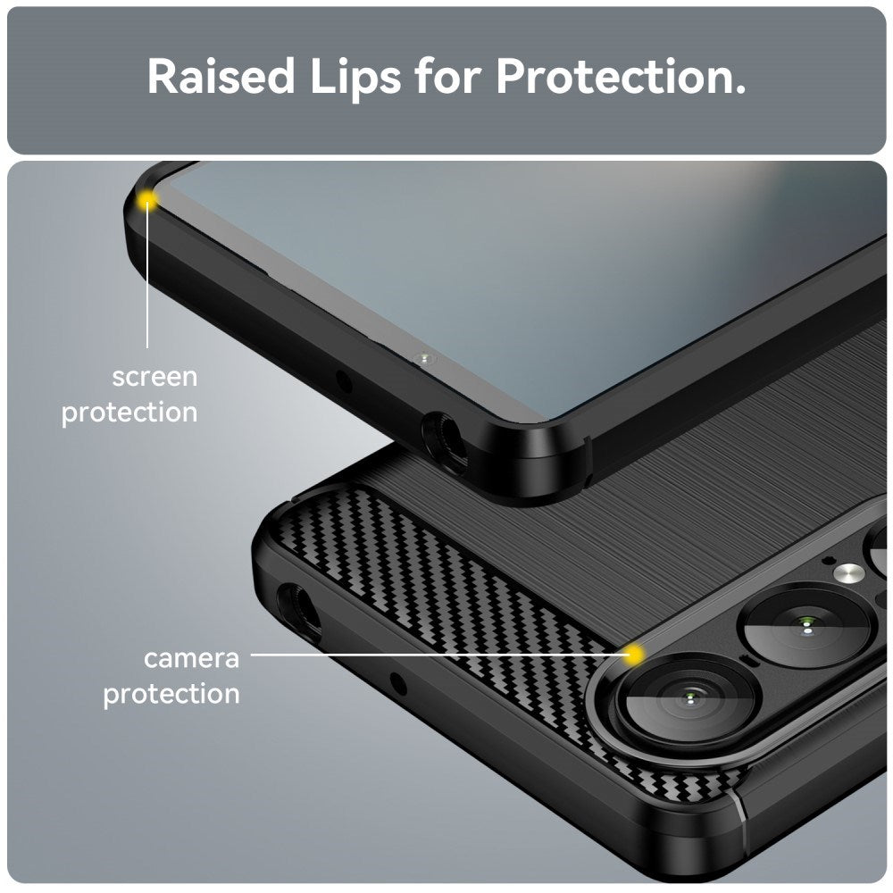 EIDERWOOD Sony Xperia 1 VII Brushed Carbon Deksel - Svart