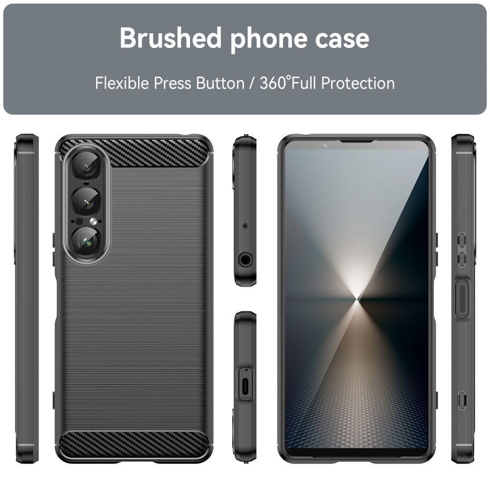 EIDERWOOD Sony Xperia 1 VII Brushed Carbon Deksel - Svart