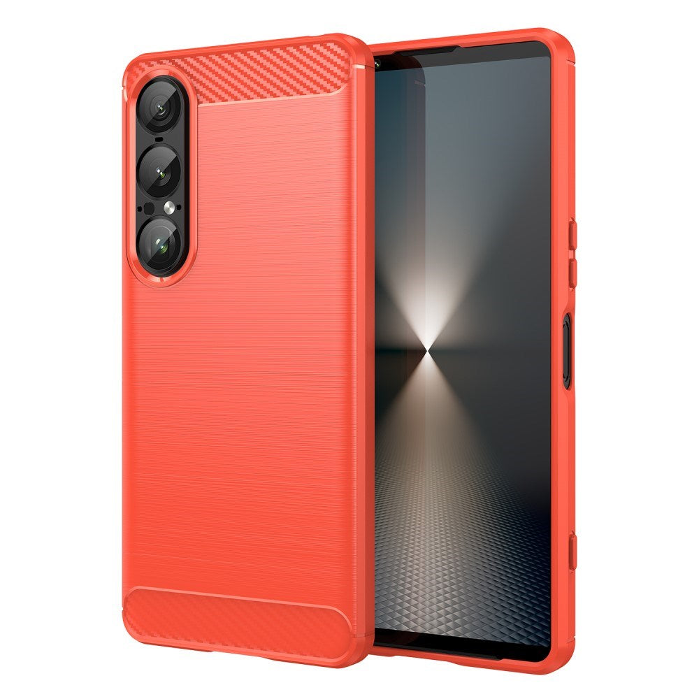 EIDERWOOD Sony Xperia 1 VII Brushed Carbon Deksel - Rød
