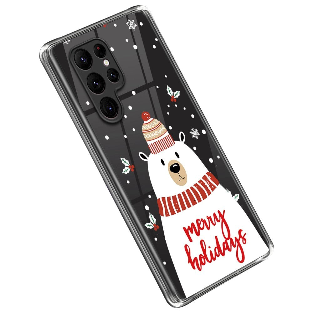 Samsung Galaxy S22 Ultra TPU Plast Jul Deksel - Merry Christmas - Isbjørn