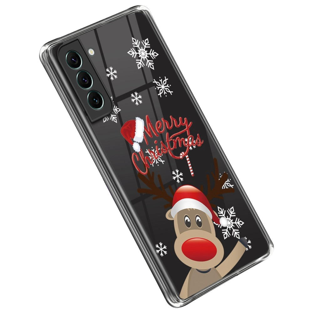 Samsung Galaxy S22 TPU Plast Jul Deksel - Merry Christmas - Reinsdyr med Nisselue