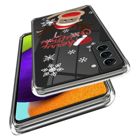 Samsung Galaxy S22 TPU Plast Jul Deksel - Merry Christmas - Reinsdyr med Nisselue