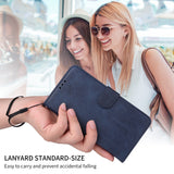 EIDERWOOD iPhone 17 Kunstskinn Flip Deksel med Lommebok &  Stropp – Blå