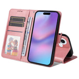 EIDERWOOD iPhone 17 Kunstskinn Flip Deksel med Lommebok &  Stropp – Rosa