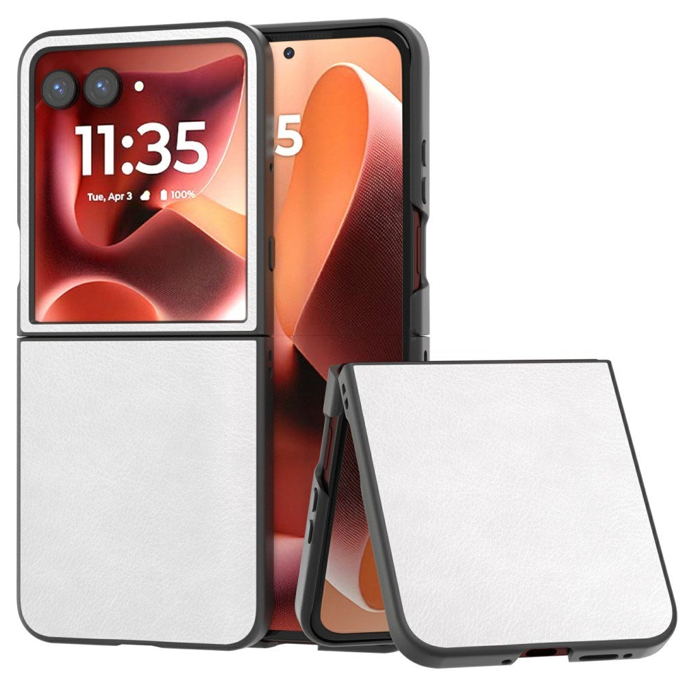 EIDERWOOD Motorola Razr 60 Ultra Kunstskinn Deksel – Hvit