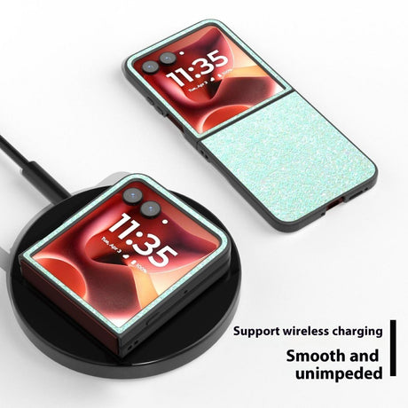 EIDERWOOD Motorola Razr 60 Ultra Hardplast Glitter Deksel – Turkis