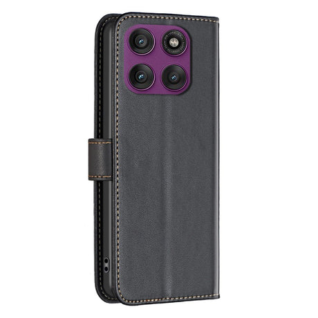 Motorola Edge 60 Pro BINFEN Kunstskinn Flip Deksel med Kortholder & Ståfunksjon - Svart