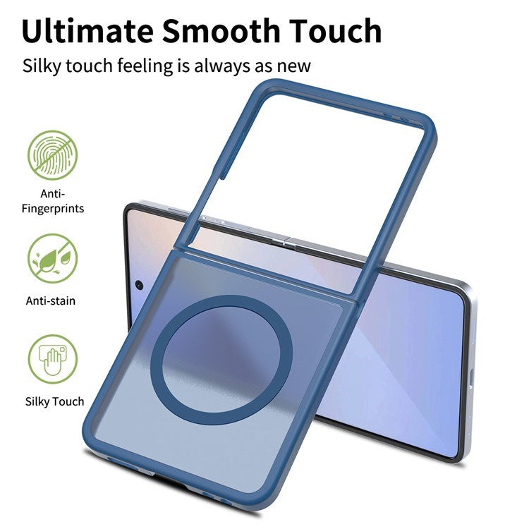 EIDERWOOD Samsung Galaxy Z Flip7 Matt Hybrid Deksel - MagSafe Kompatibel - Gjennomsiktig / Blå