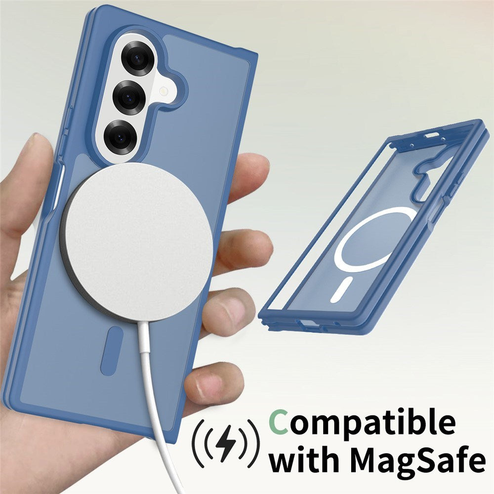 EIDERWOOD Samsung Galaxy Z Fold7 Matt Hybrid Deksel - MagSafe Kompatibel - Gjennomsiktig / Blå