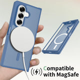 EIDERWOOD Samsung Galaxy Z Fold7 Matt Hybrid Deksel - MagSafe Kompatibel - Gjennomsiktig / Blå