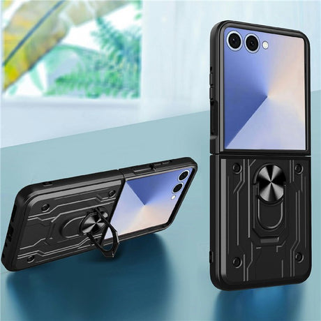 EIDERWOOD Samsung Galaxy Z Flip7 Hybrid Håndverker Deksel m. Kickstand - Svart