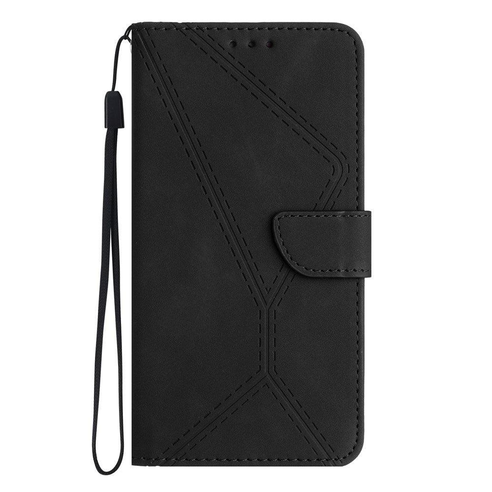 Oppo Reno14 (5G) Kunstskinn Flip Deksel med Trykk - Svart