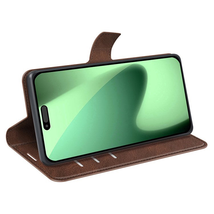 EIDERWOOD iPhone 17 Pro Max Kunstskinn Flip Deksel m. Stativfunksjon & Kortholder - Brun